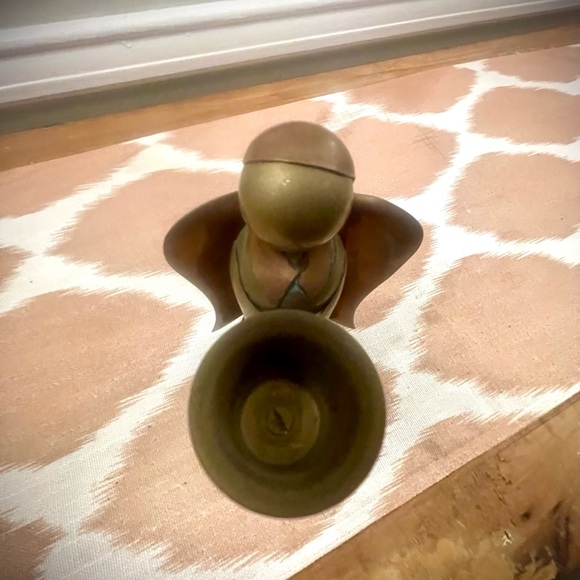 Vintage MCM Brass and Copper Christmas Angel candle holder - Picture 3 of 7